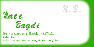 mate bagdi business card